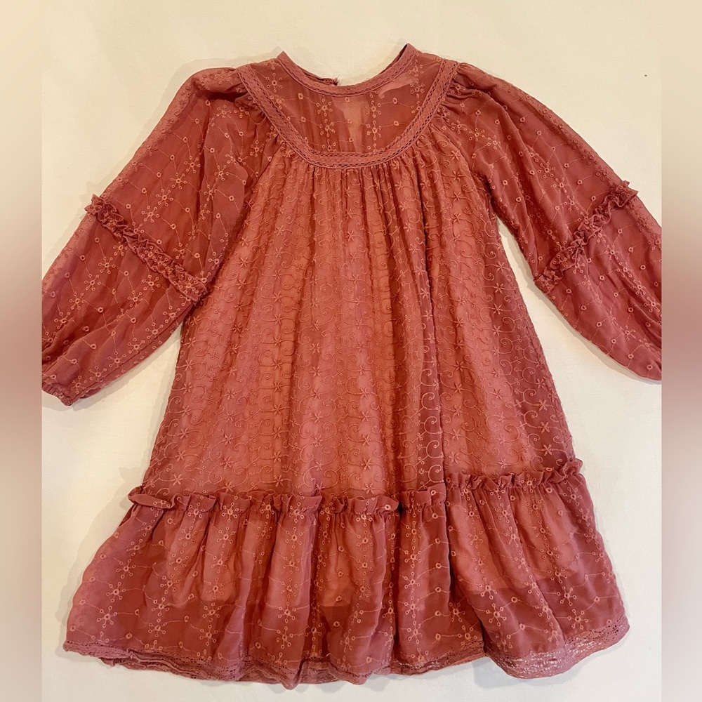 Zara Kids Embroidered and Lace Insert Dress
Long Sleeve - Size 7